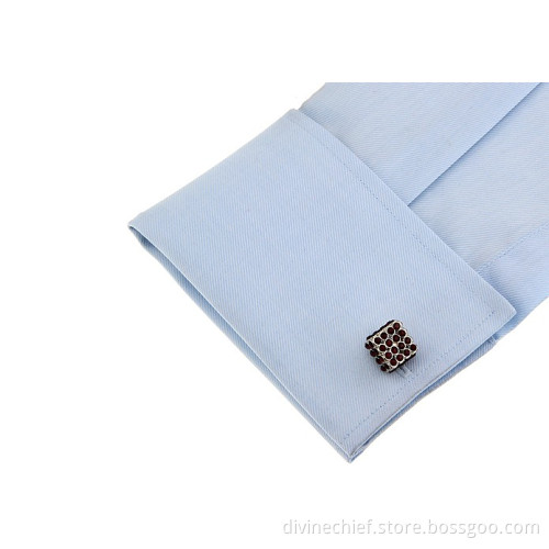 Custom 15*15mm Purple Crystal Gift Cufflinks For Man's Suit Shirt